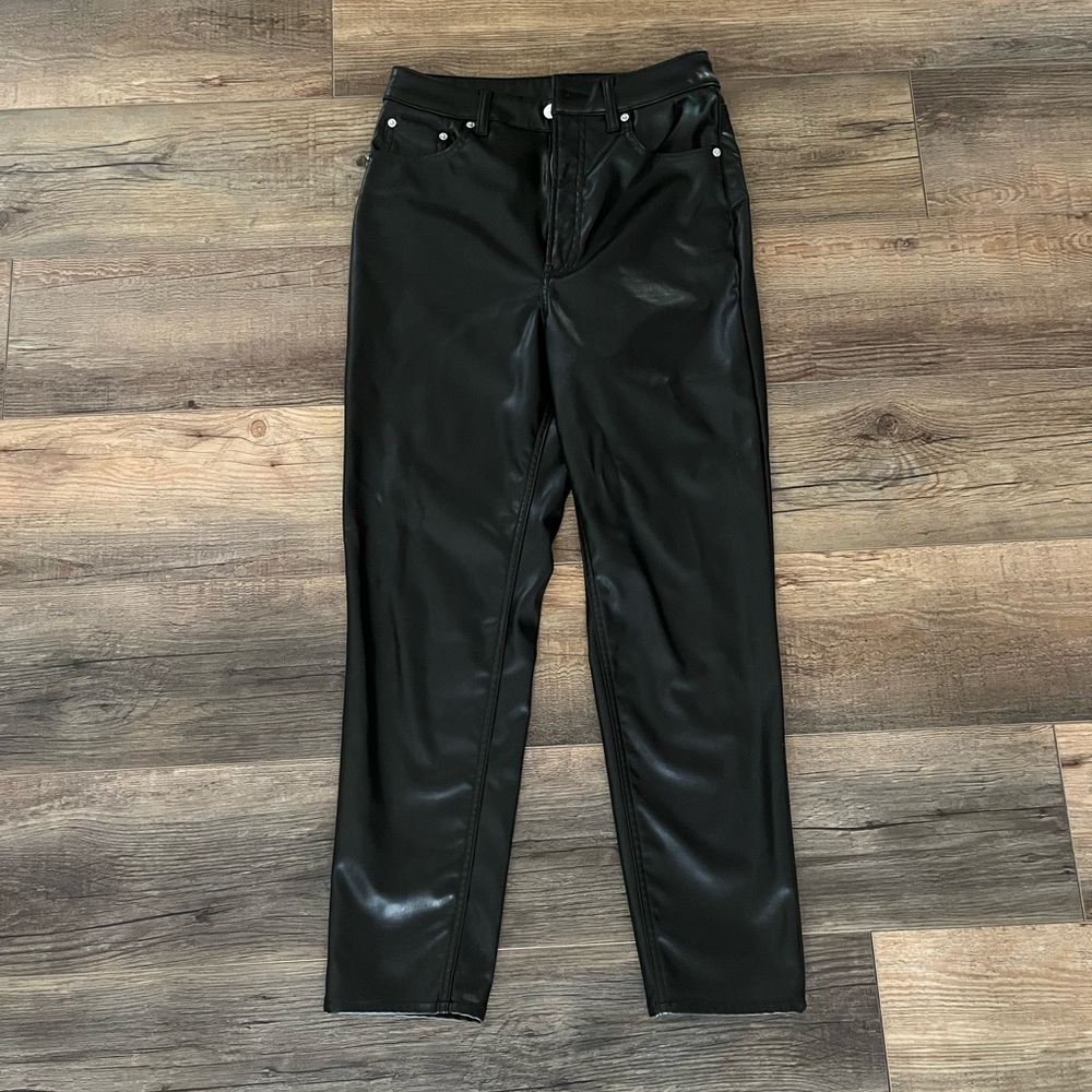 H&M Faux-Leather Trousers (Size 8)